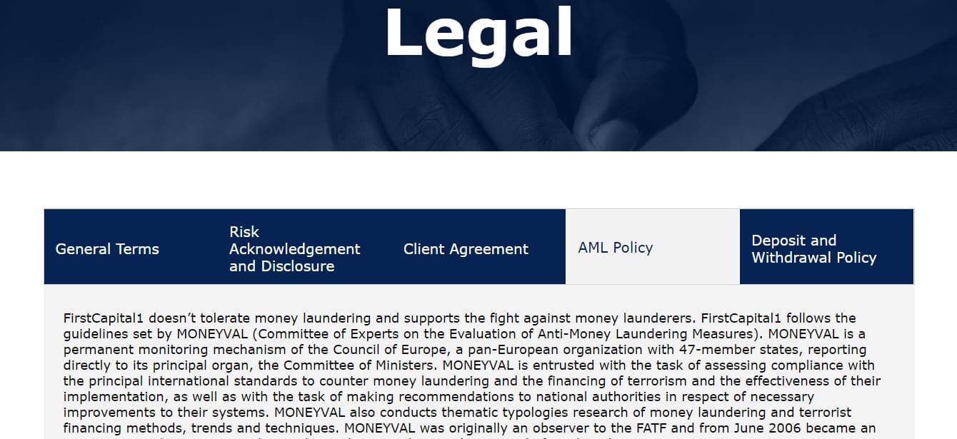 FirstCapital1 AML policy FirstCapital1 AML policy