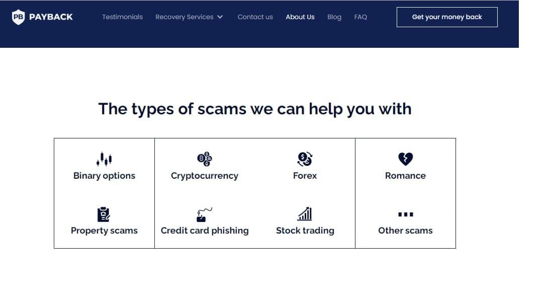 Payback Ltd Scam Types Addressed