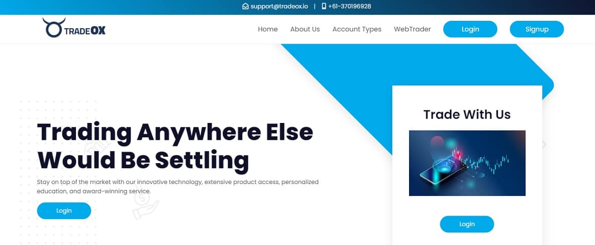 TradeOX Homepage TradeOX Homepage