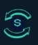 Logo: dollar sign with circular arrows around it, symbolizing money flow or financial exchange.