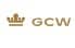 GCW logo featuring a small gold crown icon to the left of the letters GCW.