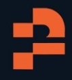 Orange geometric logo forming a stylized letter 'P' on a dark navy background.