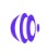 Abstract purple spiral logo consisting of overlapping rings, forming a circular motif