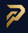 Brand logo: gold stylized P on a dark blue background